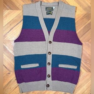 Vintage 90s Eddie Bauer 100% Wool Sweater Vest Grandpa Core Academia Large
